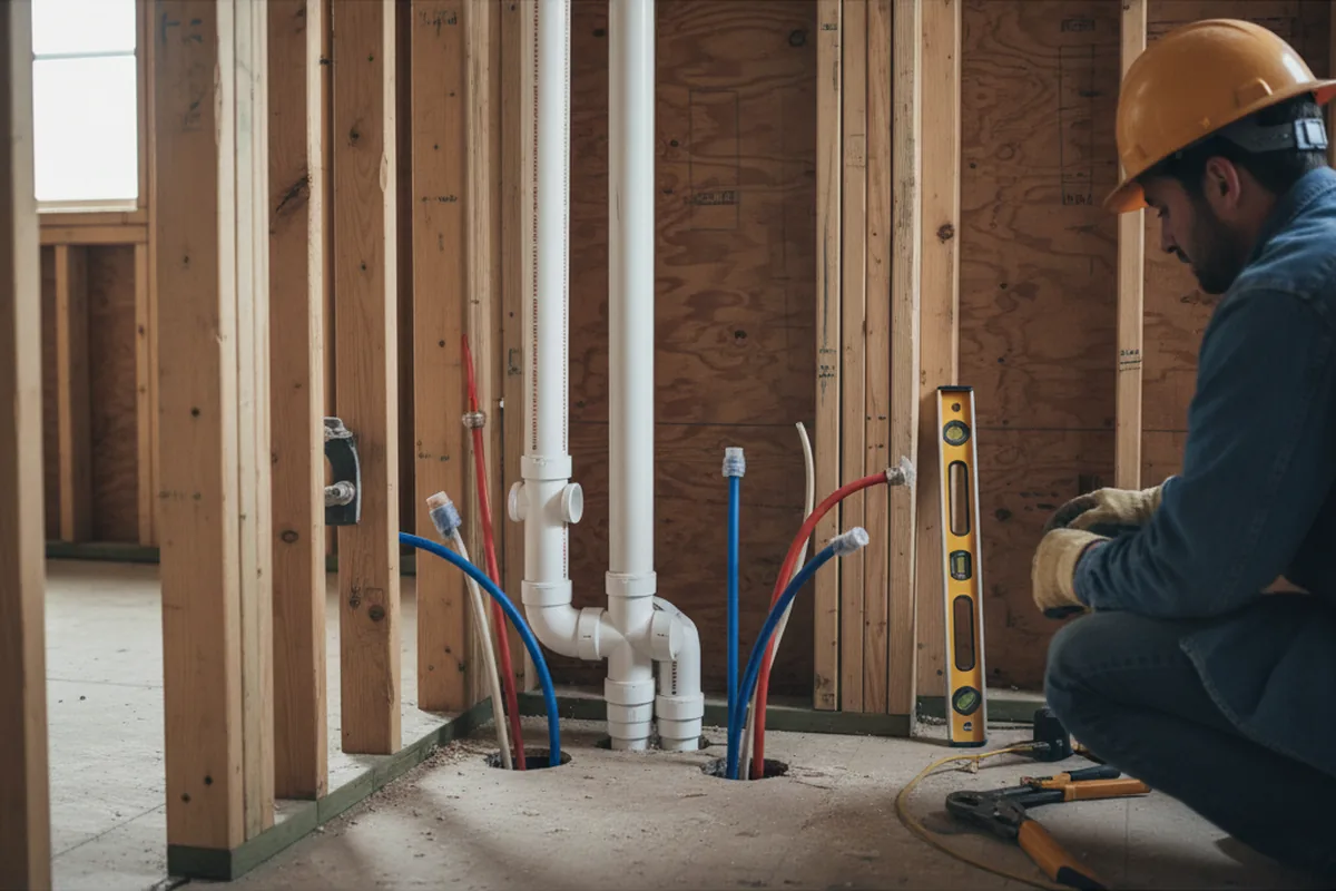 Drain and supply rough-in during Garbage Disposal Repair in Walterville