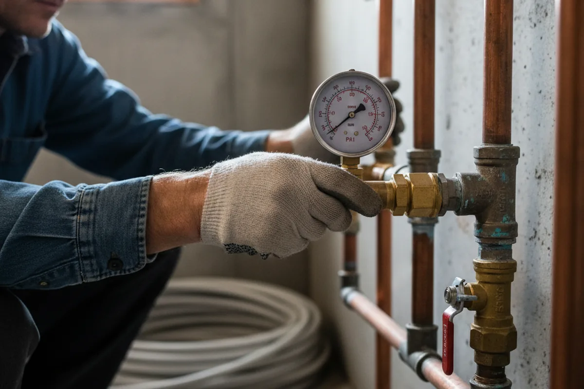 Pressure testing a repaired line during Water Line Repair in Walterville